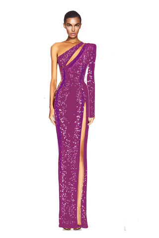 Purple Cutout Dress
