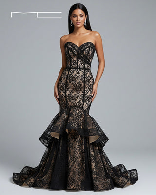 Black Lace Sweetheart Gown 1